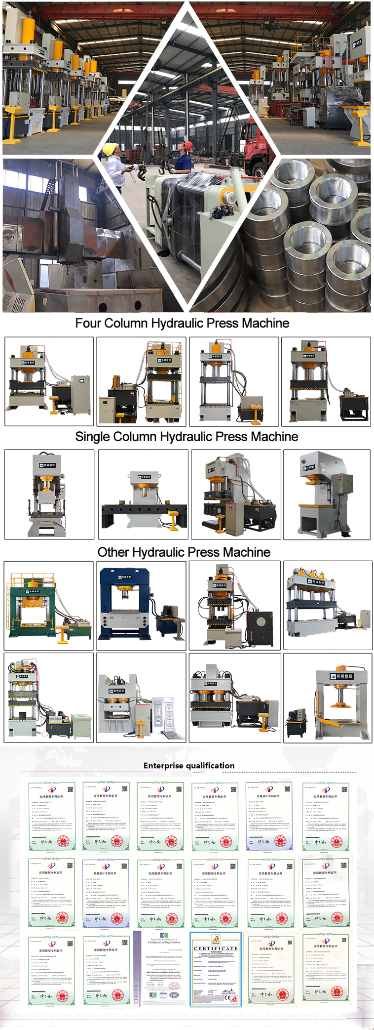 CE wholesale 100T automatic car Portable Shop Press Parts Pads workbench can be adjusted in height Hydraulic press machine